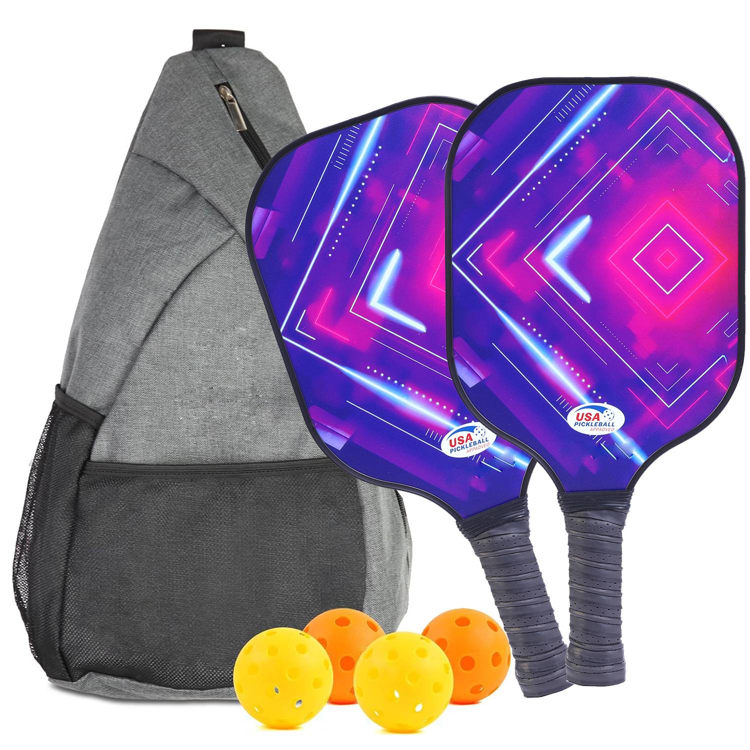 2 shots+4 balls (2 indoor 2 outdoor) +1 triangle bag